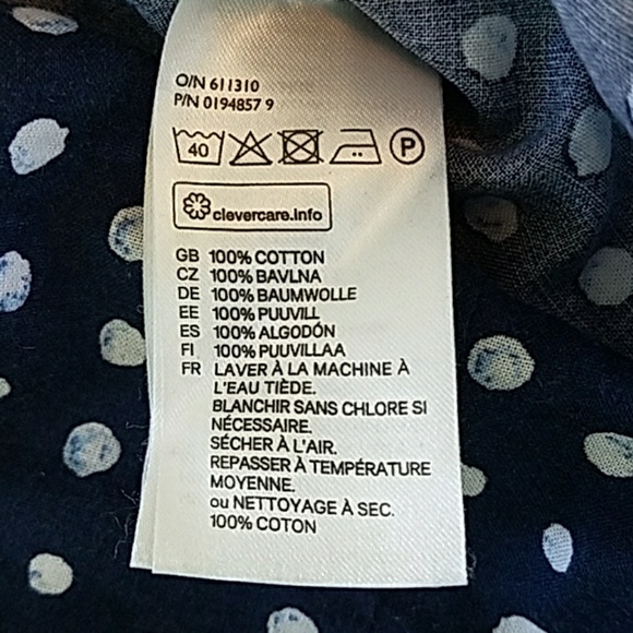 3/$20 H&M L.O.G.G. - Navy Blue Button Down Blouse - Picture 8 of 8